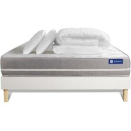 Actisom Pack colchón blanco látex y espuma viscoelástica 140 x 190