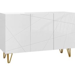 Homcom Aparador 120x40x75 cm blanco brillante