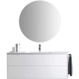 AQA DESIGN Mueble de baño de 4 piezas en melamina blanco mate
