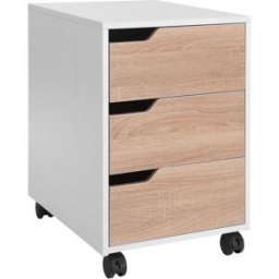 Homcom Armario archivador móvil 40x50x57,5 cm roble y blanco