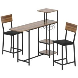 Homcom Conjunto de bar 140x40x116 cm marrón