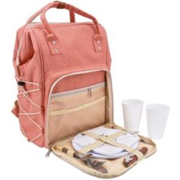 Les jardins de la comtesse Mochila de picnic escapade rosa para 2 personas