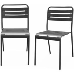 sweeek Silla de jardín de acero, juego de 2