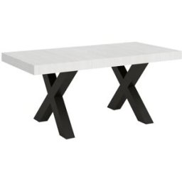 Itamoby Mesa extensible 90x180/440 cm efecto madera fresno blanco, hierro