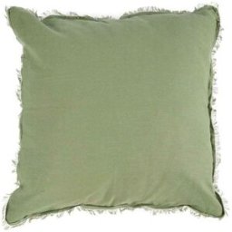 Bazar Bizar Funda de cojín de lino en verde 50x50x2 cm