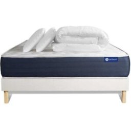 Actisom Pack colchón blanco látex y espuma viscoelástica 140 x 190