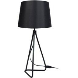 Tosel Lámpara de mesa metal negro pantalla negro