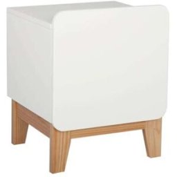 ID Kids Mesita de noche infantil madera maciza y mdf blanco y madera