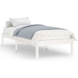 Maison Chic Cama individual madera maciza individual blanco 75x190 cm