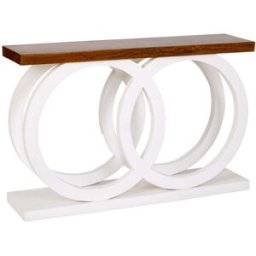 Wanderlust deco Recibidor de madera artesanal blanco 120x30x75h cm