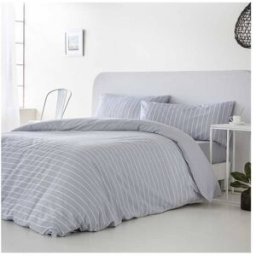 Cotton Artean Funda nórdica algodon 144 hilos gris azulado 280x240 cama 200