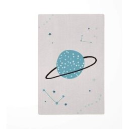 Decochic Alfombra de juego infantil espacio planeta azul 118x180cm