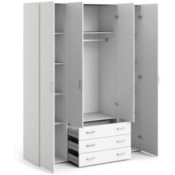Dmora Armario grande de madera blanca 154x200h cm