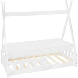 ML-Design Cama infantil tipi 70x140cm color natural con colchón de espuma fría