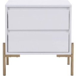 Unique Mesilla de noche madera blanco