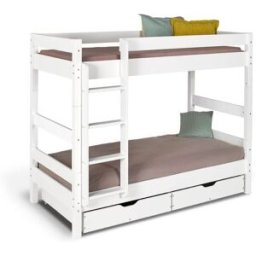 ID Kids Litera separable de madera con cajones y colchones 80x190 cm blanco
