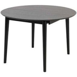 Mathi Design Mesa redonda extensible de roble negro d115