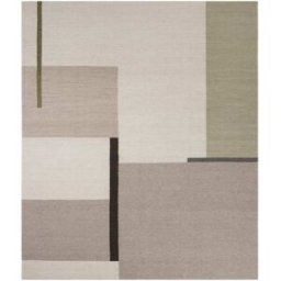 Carpet Living Alfombra de decoración en lana y algodón gris-verde 230x160cm