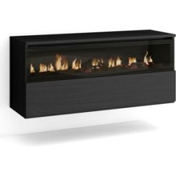 Skraut home Chimenea eléctrica led efecto madera negro 102x35x45cm efecto fuego