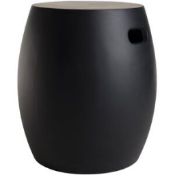 MACABANE Mesa auxiliar de jardín negra y redonda de cemento d43 cm