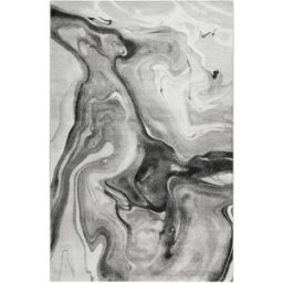 Wecon Home Alfombra tejida con motivos de mármol tonos de gris y negro 170x120