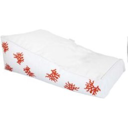 MX HOME Tumbona de exterior flotante color blanco con bordados rojo coral