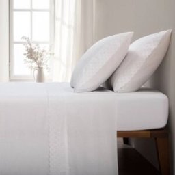 Casa da Laura Sábanas 100% algodón 200 hilos bordado blanco cama 150/160 1 almohad