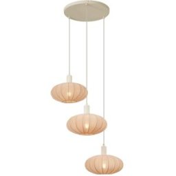 QAZQA Lámpara colgante japandi beige pantalla tela