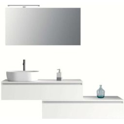 AQA DESIGN Mueble de baño de 5 piezas en melamina blanco mate