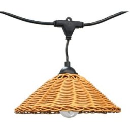 Wonderlamp Guirnalda solar de exterior con 10 bombillas led y pantallas de ratán