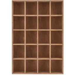 Moloo Estantería de pared 20 compartimentos en madera natural 44x63 cm