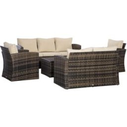 Outsunny Conjunto de jardín 183x72x77 cm caqui