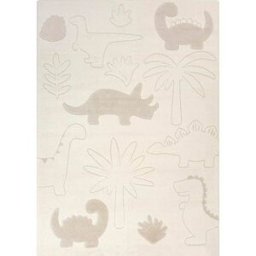 The carpet Alfombra niño dinosaurio, crema, 120 x 160 cm