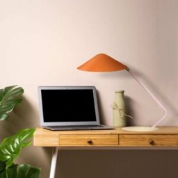 Tosel Lámpara de mesa metal multicolore pantalla naranja