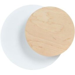 Wonderlamp Aplique de pared nórdico con 2 piezas circulares blanco y madera