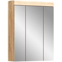 Xonox.home Mueble espejo baño lambada 3 puertas decoración roble