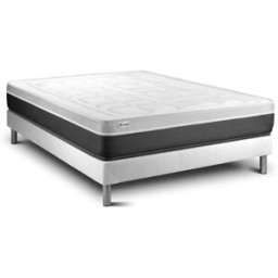 Vitalit Somier blanco + colchón con espuma viscoelástica 160 x 200