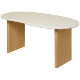 Wabi Home Mesa de comedor de microcemento y madera maciza 185cm