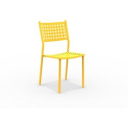 MondoViro Juego de 8 sillas de jardín de metal amarillo 43x48 cm 85h
