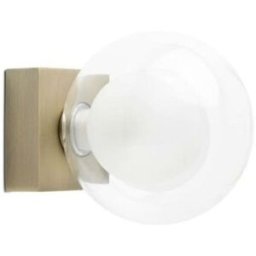 FARO BARCELONA Aplique o plafón para baño metal cristal oro viejo diám:12cm