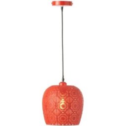 J-line Lámpara de techo de metal rojo 23.5x23.5x39 cm