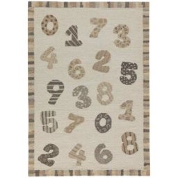 Natur Pur Alfombra de habitación infantil tejida a mano números blanco 80x150 cm