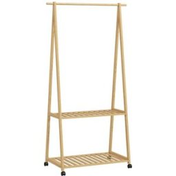 Homcom Burro para ropa 84.5x43.5x158 cm madera natural
