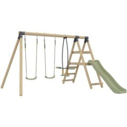 TP Toys Estación 2 columpios y opuestos madera marrón h190cm