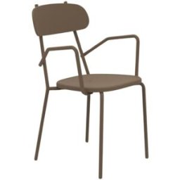 MondoViro Juego de 4 sillones de jardín de metal cobre 53x53 cm 84h