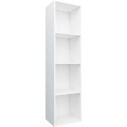 Maison Chic Estantería de libros/mueble tv madera blanco 36x30x143 cm