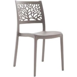 Fuori Conjunto de 4 sillas de resina para interior o exterior gris tórtola