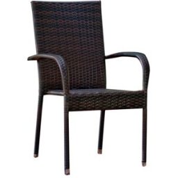 Petits meubles Silla de jardín polyrotin, acero negro