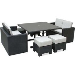 dcb garden Conjunto de comedor empotrable 8 plazas resina trenzada