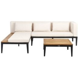 Beliani Conjunto de jardín de madera beige 3 personas